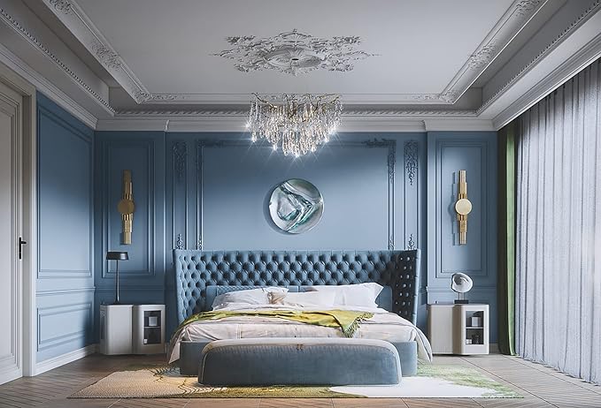 Dimoon 394''x23.6'' Blue Peel and Stick Wallpaper Contact Paper Modern Self Adhesive Wall Paper Removable Renter Friendly Textured Solid Color Shelf Cabinet Vinyl Roll (394''x23.6'',Blue Grey)