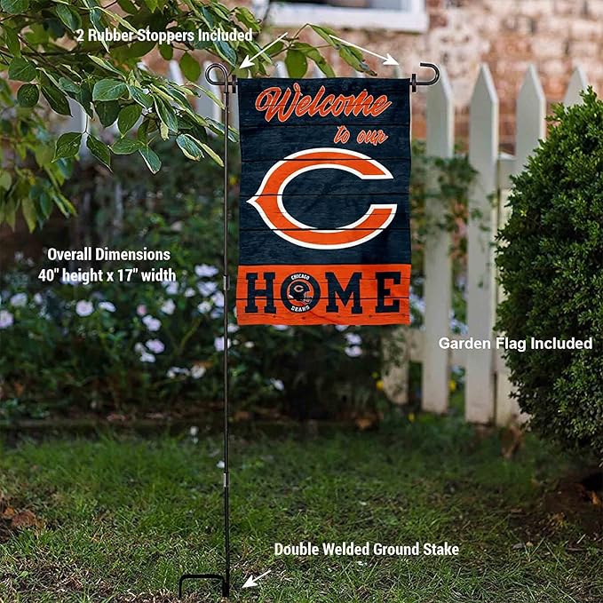 WinCraft Bears Welcome to Our Home Garden Flag and Flagpole Mount