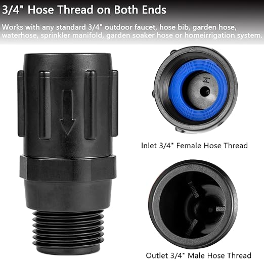 2pcs Garden Hose Pressure Regulator 25 PSI, 3/4" FHT × 3/4“ MHT, Pressure Reducer, Great for Drip Irrigation System Distributing Regulator drip Irrigation Parts emitters for drip line