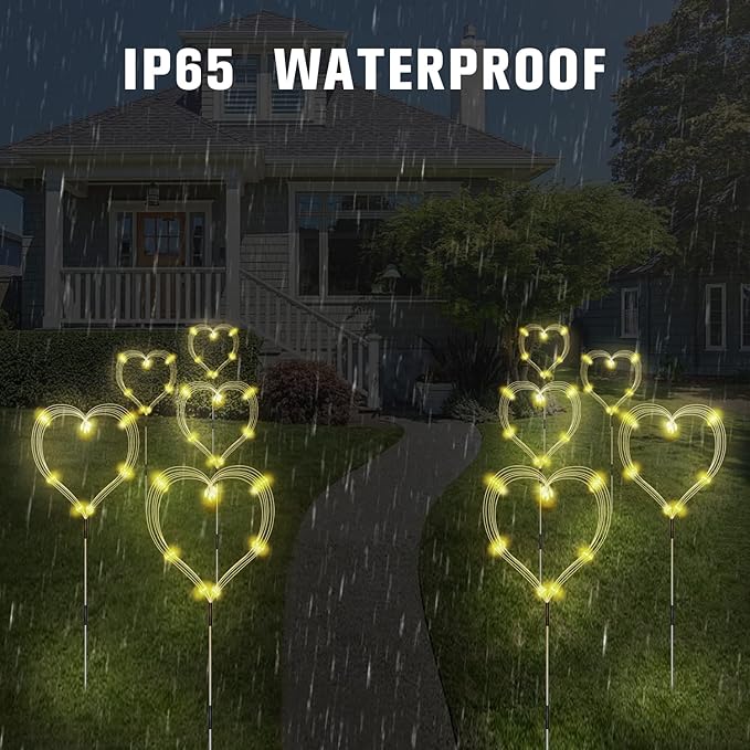 Maleyt Solar Garden Lights 8 Pack, Solar Powered Outdoor Decorative Lamps, 120 LED Solar Firework Lights with Remote Control, 8 Modes Waterproof DIY Landscape Lighting for Backyard Garden Decoration