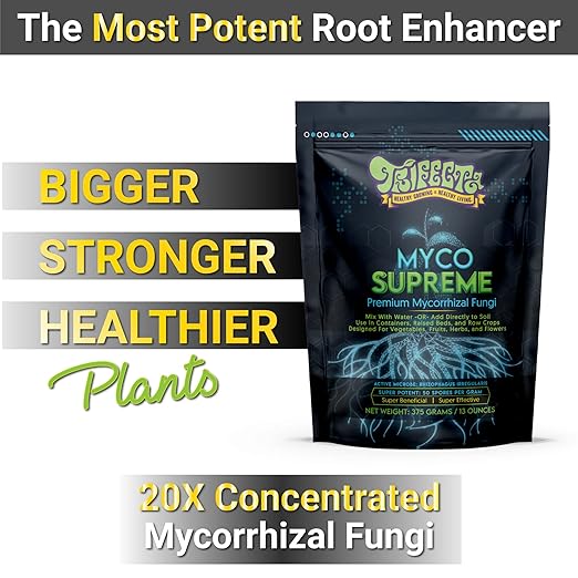 Mycorrhizal Fungi for Soil, Root Stimulator for Plants, Ultra Concentrated Mycorrhizae for Plants Strong Roots & Living Soil, Trifecta Myco Supreme Plant Root Stimulator for Tree, Rose and Flower Care