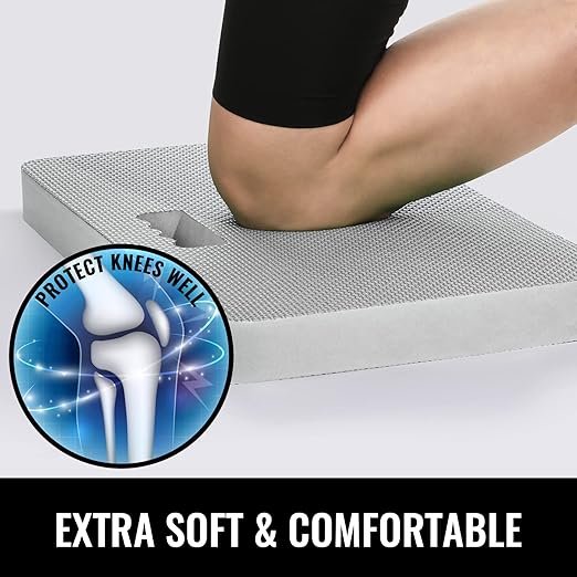 NETANY Extra Thick Kneeling Pad for Gardening, Comfortable Knee Pad Cushion, Extra Large Foam Kneeler Mat for Gardening, Baby Bath, Workout, Exercise & Yoga, Mechanic, 17.8 x 11 x 1.5 in, Gray