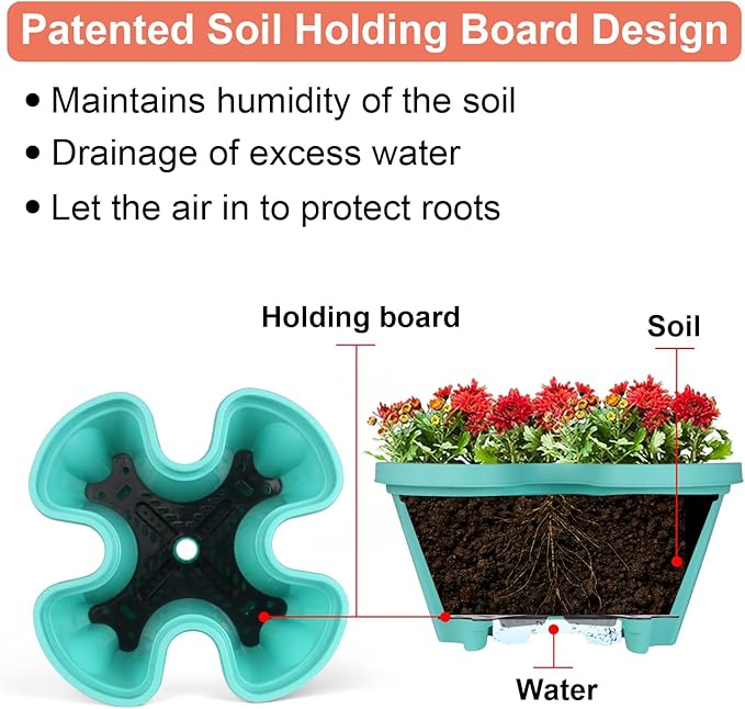 Vertical Planter 3 Tier Stackable Planters Garden Planters Strawberry Herb Flower and Vegetable Planter Indoor Outdoor Gardening Pots with Removable Wheels and Tools