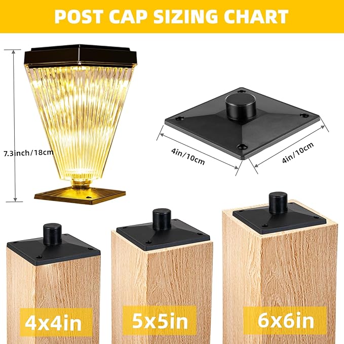 Solar Post Cap Lights 8 Pack Outdoor Waterproof Solar Fence Post Lights Sun Powered Pillar Lights Garden Decorative Yard Patio Walkway Pathway Lights