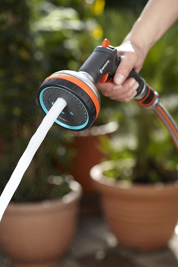 GARDENA (3817M-FP) Frost Proof - Premium Metal Multi Sprayer (Five Spray Patterns) + Water Stop