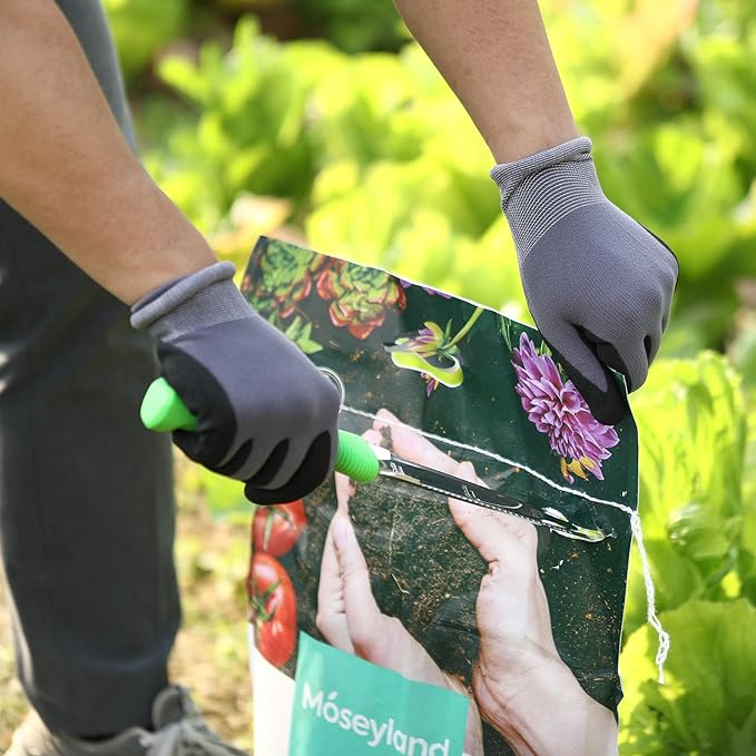 GK01 Hori Hori Garden Knife, Full Tang Gardening Knife with 7.1" Stainless Steel Double-Edged Blade, Heavy Duty Gardening Hand Tool for Weeding and Gardening with Oxford Sheath - in Gift Box