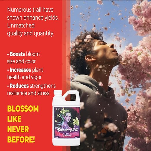 Blooming Fertilizer for Flowers - Orchid, Rose, Hibiscus, Hydrangea, Bougainvillea or as Flower Bloom Fertilizer Indoor Outdoor Garden Liquid Plant Food - Bloom Spirit PK 0-5-4 32 OZ Nutriling