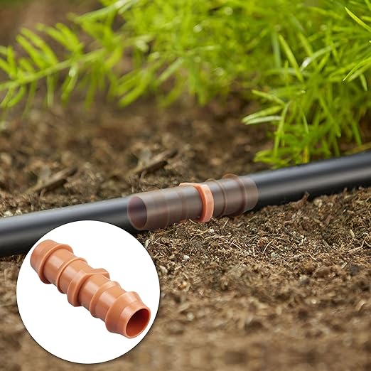 Drip Irrigation Barbed Coupling：40 Pack Drip Irrigation Coupler Parts Fits for 1/2 Inch Drip Irrigation Tubing 17mm 0.600" ID Coupling Connectors for Patio Lawn Garden
