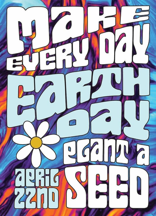 25 Earth Day 2025 Holiday Seed Packets (Earth Day Swirl - Shasta Daisy Seed Packets)