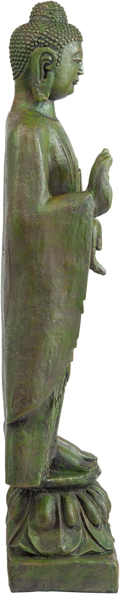 Design Toscano Enlightened One Asian Decor Indoor/Outdoor Garden Statue, 12 inches Wide, 40 inches Tall, Cast Stone Resin, Green Bronze Finish