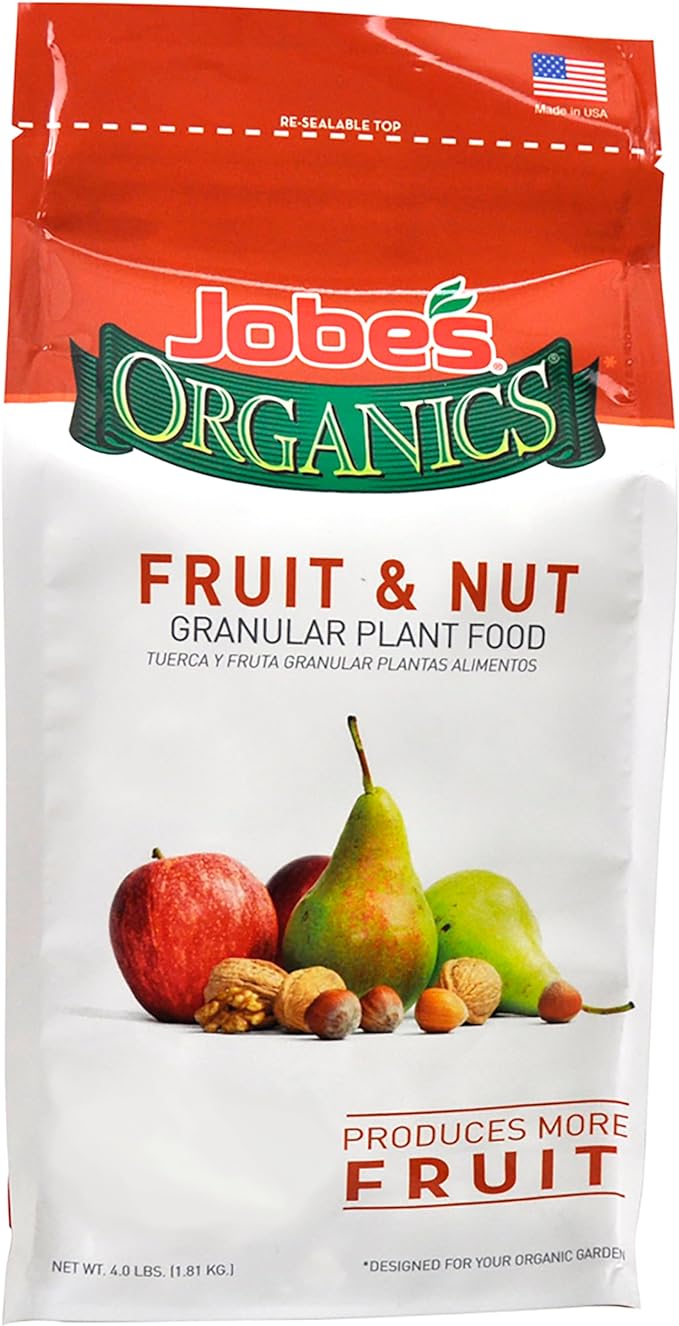 Jobe’s Organics Granular Garden Fertilizer, Easy Plant Care Fertilizer for Fruit and Nut Plants and Trees, 4 lbs Bag