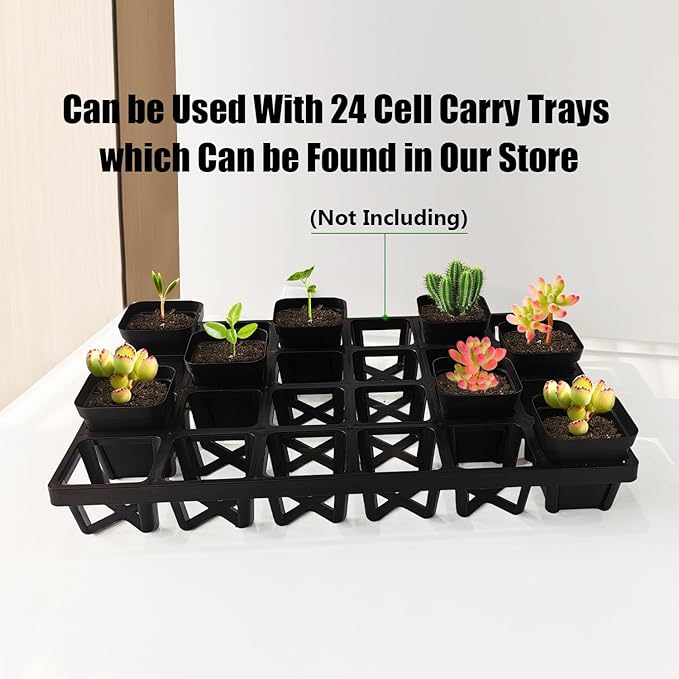 Square Nursery Pots 3" 120Pcs Deep Succulent Plastic Pots Small Flower Planter Seeds Starter Germination Pots with Drainage (Black,2.7Inches,120Pcs)