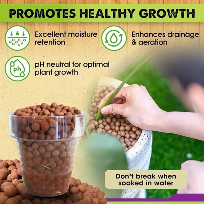 DUSPRO Recycle 2 Quarts Clay Pebbles for Plants, Leca Balls, Hydroton Clay Pebbles for Indoor Plants, Hydroponic Growing, Plants Drainage, Aquaponics…