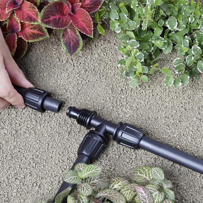 Drip Irrigation Parts for 1/2" Tubing: Drip Hose Connectors for Garden Irrigation System - Splitters for Irrigation Fitting Barbed Tee (10pcs)