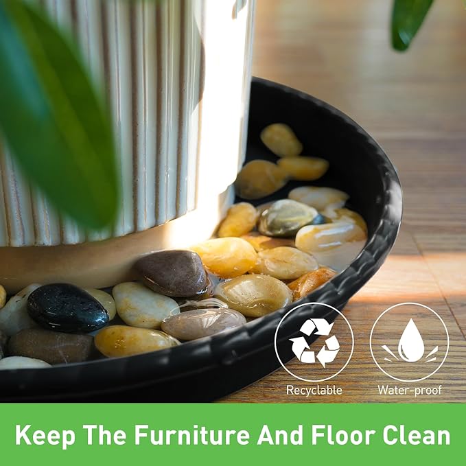 18 Pack Plant Saucers of 6 inch & 8 inch & 10 inch , Durable Plant Trays for Indoors Outdoors, Clear Plastic Flower Plant Pot Saucer, Made of Thicker, Stronger Plastic, with Taller Design (6"+8"+10")