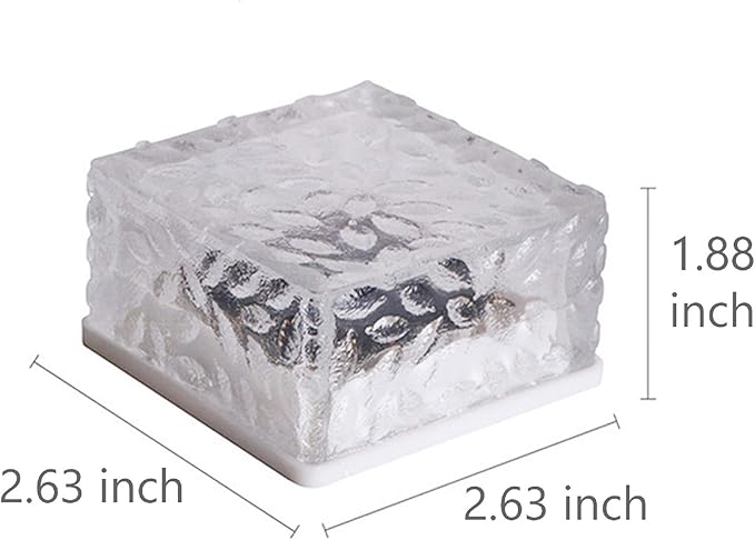 Epicgadget Solar Ice Cube Shaped Light, 2.8x2.8x2 inch Ice Cube Shaped Warm White Outdoor Solar Garden Decorative Lights for Walkway Pathway Backyard Christmas Decoration Parties (4 PCS)