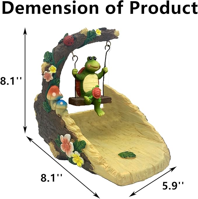 Tortoise On The Swing Gutter Downspout Extension Decoration,Rain Downspout Diverter Garden Statue,Decorative Gutter Extension,Downspout Splash Block,Animal Resin Statue Outdoor Décor