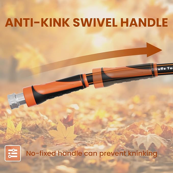 Giraffe Tools Garden Leader Hose 15ft x 5/8", Short Water Hose Heavy Duty, Flexible, Lightweight Hybrid Hose with Swivel Handle, Double Female Fittings, Burst 600 PSI