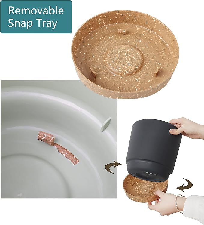 kubvici Plant Pots for Indoor Plants, 2 Pack 10 Inch Plant Pot Plastic Flower Pots Planters with Drainage Saucer for Indoor Outdoor Garden Home (10" Black)