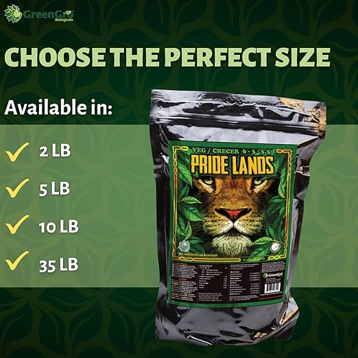 GreenGro Pride Lands Veg Premium Organic Dry Top Dress Fertilizer for The Vegetative Cycle, Bigger Buds and Healthier Plants with Our Complete Veg Food, Easy to Use and All Natural, 5 lb
