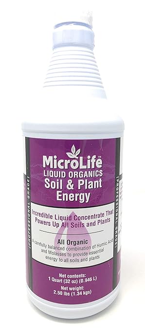 MicroLife Soil & Plant Energy Liquid Organic Concentrate Humic/Fulvic Acid & Molasses Foliar Spray or Root Stimulator, 1 QT