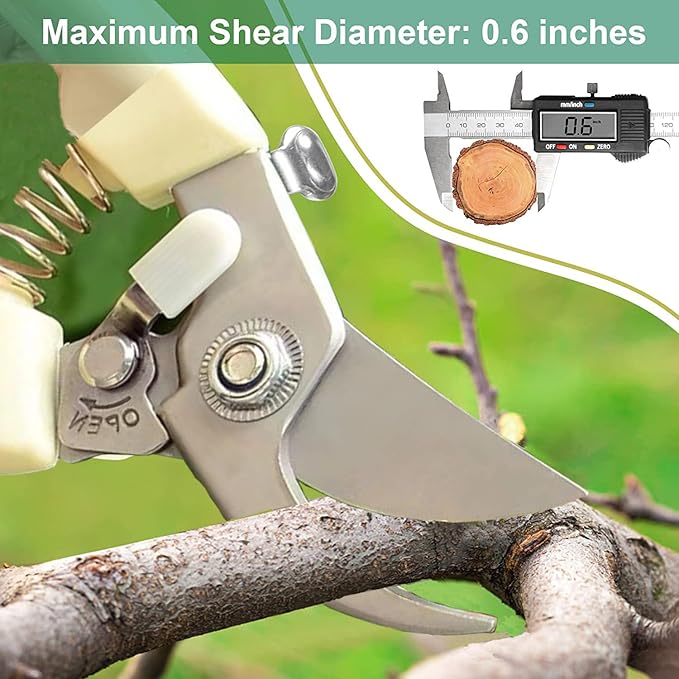 Pruners, pruning shears heavy duty, premium garden scissors for hedge, bonsai, floral, small stem, orchard and vegetable pick, upgraded, gardening tools anvil snips, plant clippers 2 pack