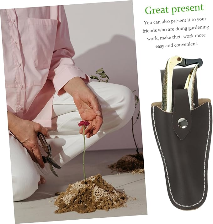 Garden Pruner, Scissor for Gardening Cover Bag PU Leather Pruner Case Scabbard Pliers Leather Case Embroidered Shears Scissor Box
