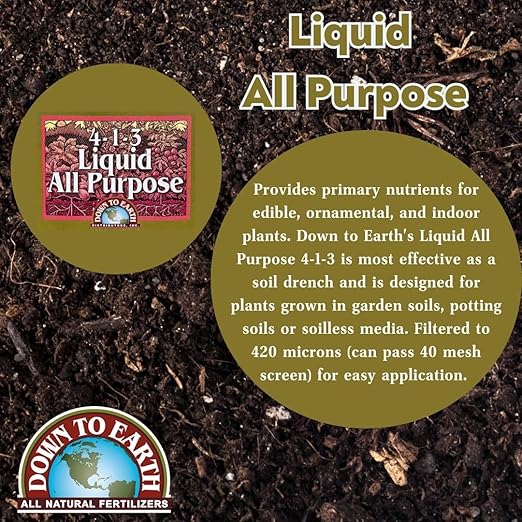 Down To Earth All Natural Fertilizers Multi Purpose (Liquid) 4-1-3, 1 Quart