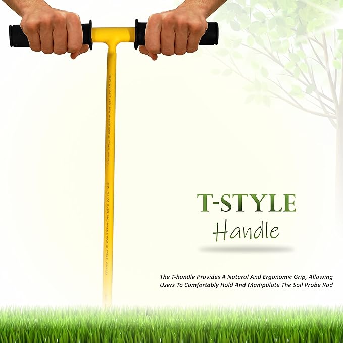 Febtech - Insulated Metal Soil Probe Rod - Septic Tank Probe - 32-Inch Long Overall, 3/8" Septic Tank Finder Probing Rod,T-Handle Septic Tank Locator Tool For Gardening, Agriculture, Septic Systems