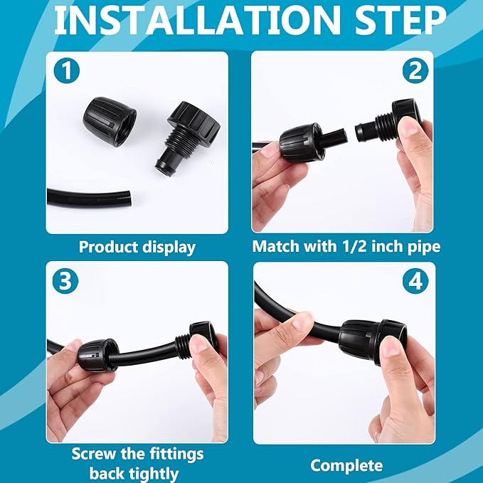 5 Pack Drip Irrigation Tubing Faucet Adapter Garden Faucet Hose Adapter Drip Irrigation Hose Connectors Faucet Connector with Washers for Garden Irrigation System(Single, Convert 3/4 to 1/2)