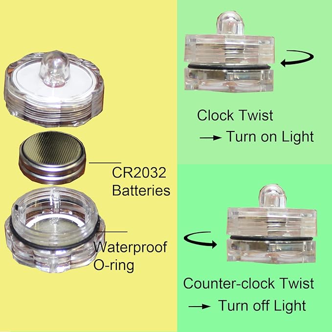 Bright LED Floral Tea Light Vase Submersible Lights for Party Wedding (Purple, 30 Pack)