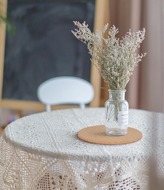 Cork Plant Coasters, 4 Sizes Double Layers Hard Thick Cork Planter Coaster, 4/6/8/10 Inch Absorbent Cork Plant Mats, Cork Trivets for Hot Dishes, Cork Plant Coasters for House Plants, 8 Pcs