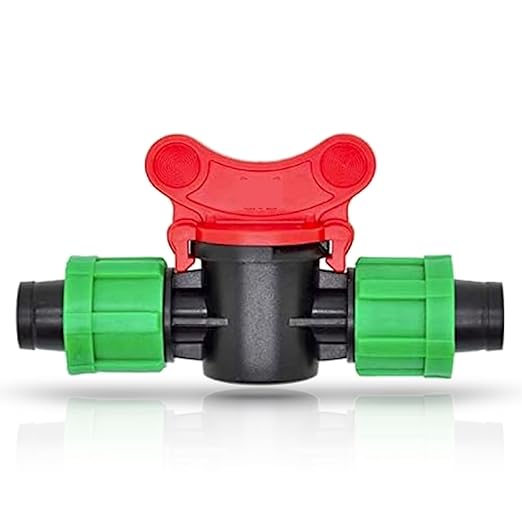 (10-Pack) Drip Irrigation Tubing 1/2" Universal Shut Off Valve - Perma Connector Barbed Locking Fitting - Fits All Brands 16-17mm Drip Tape AG Tubing (10, Shut Off Valve)