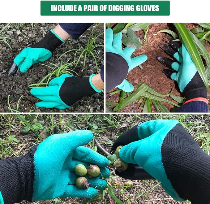 BESTHLS Garden Kneeler and Seat Upgraded Sturdy Garden Folding Bench with 2 Portable Large Tool Pockets and Garden Gloves Soft EVA Foam Pad for Gardening Lovers