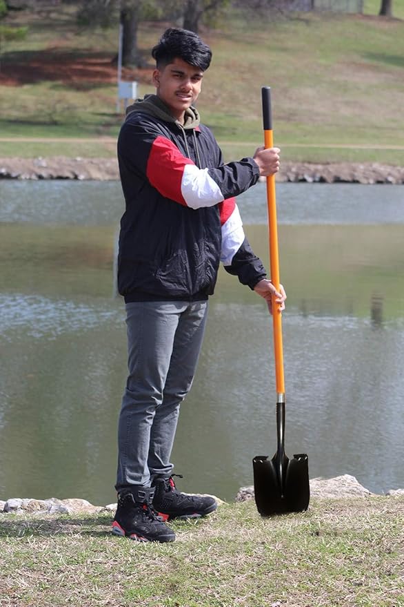 Ashman HeavyDuty Digging Shovel (6 Pack) 47-Inch Lond Handle with Trenching Blade and durable Handle - Ideal for Garden, Landscaping, Construction, Masonry - Perfect for Digging Soil, Dirt, and Gravel