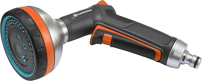 GARDENA (3817M-FP) Frost Proof - Premium Metal Multi Sprayer (Five Spray Patterns) + Water Stop