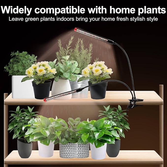 Grow Lights for Indoor Plants Full Spectrum, 2000 Lumens LED Grow Lights, 100W Plant Lights for Indoor Growing, 84 LEDs Clip on Plant Growing Lamps for Seed Starting Seedlings Precision Timer