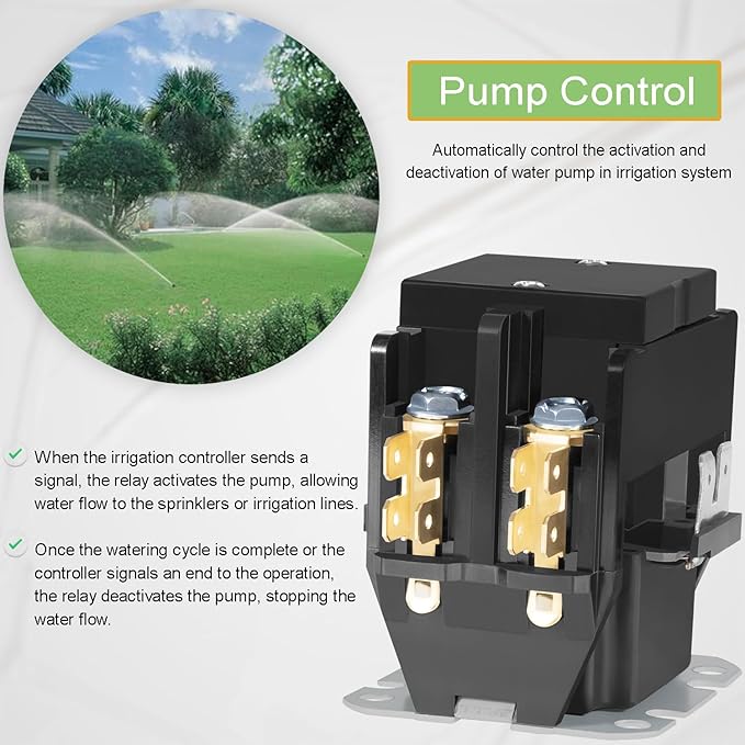 1522 Pump Start Relay Replacement for K-Rain Contactor Lawn Sprinkler Irrigation System, 24V Coil, Watering Equipment Part