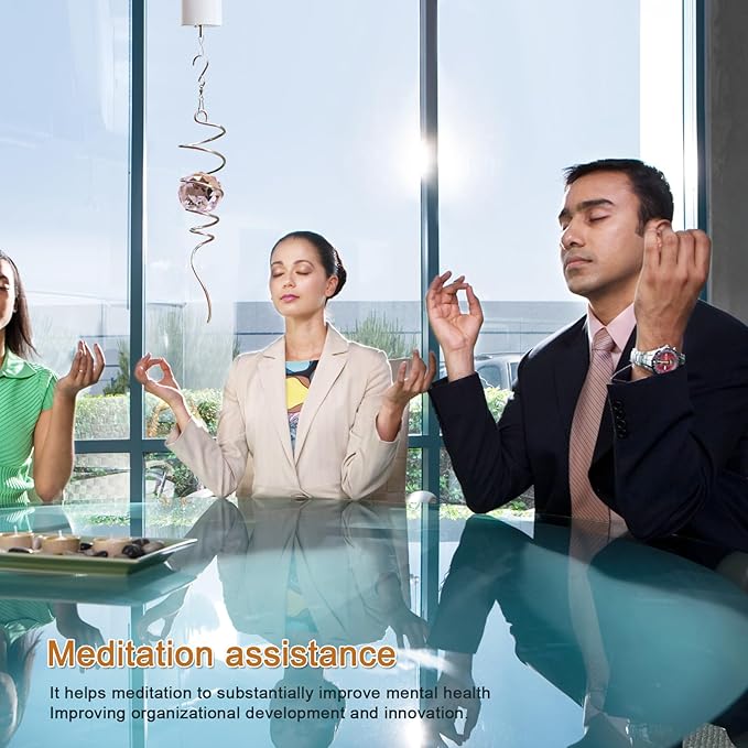 Gazing Ball Spiral Tail, Spiral Wind Spinners with Pink Crystal Orb with Swivel Hook, Suncatcher Rainbow Maker Hanging Garden Ornament Outdoor Decoration Indoor Outdoor Decor 13 inch Height