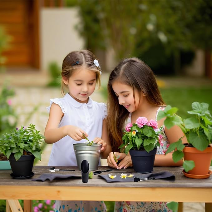 Garden Hand Tools, Indoor Plant Tools Set - Plant Repotting Mat Kit and Storage Bag,Mini Garden Transplanting Tools for Indoor Outdoor Miniature Fairy Flower Plant Care (28PCS Black Set)