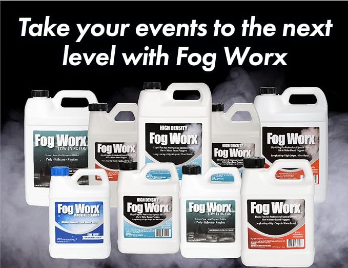 FogWorx Extreme High Density Fog Juice - Quart – 32 Fluid Ounces of Long Lasting, High Output, Odorless Water Based Machine Fluid for 400 to 1500 Watt Machines