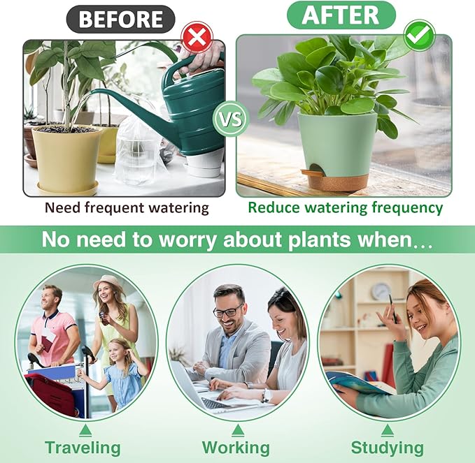 6in Self Watering Pots for Indoor Plants - 3pcs Bottom Watering African Violet Planters with Drainage, Plastic Houseplant Flower Pots for Snake Plant Succulent Garden Live Plants