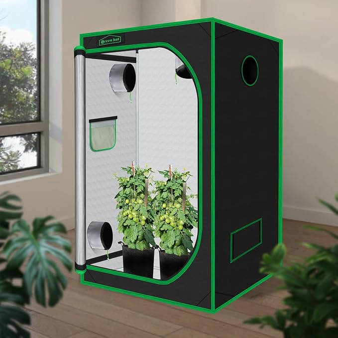 Grow Tent 32"x32"x63", High Reflective Mylar Dark Room with Observation Window, Removable Floor Tray and Tool Bag for Indoor Plant Growing 3x3