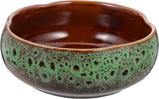 Happyyami Hydroponic Water Planter Pot Ceramic Succulent Bonsai Pot Water Lily Narcissus Planting Bowl Flowerpot Container Garden Decoration (Style b)