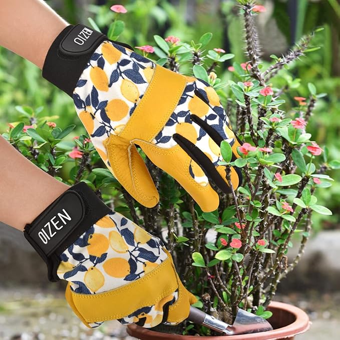 Leather Tough Cowhide Work Gardening Gloves for Women Thorn Proof, Working Gloves, Gardening Gifts for Women