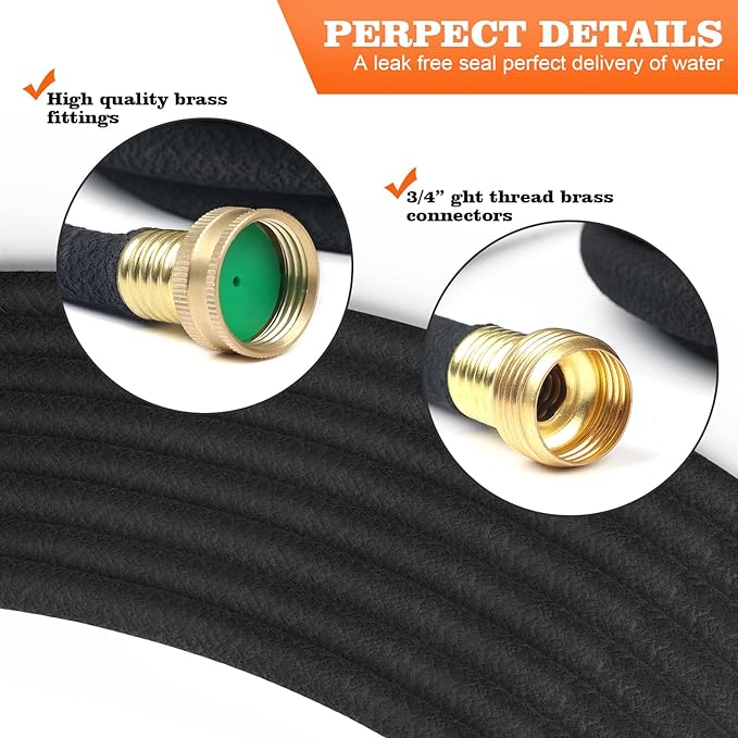 Soaker Hose 15 FT for Garden with 5/8" Diameter Irrigation Hose Save 70% of Water Solid Brass Interface Eminently Suitable for Lawn and Garden Bed Cover