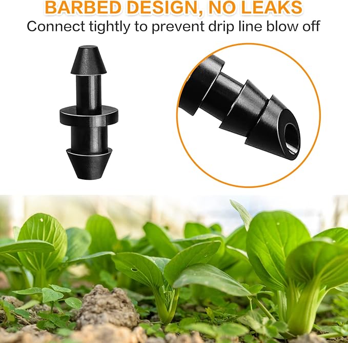 Drip Irrigation End Plug：120 Pack Barbed End Cap Irrigation Parts Fit for 1/4 Inch Drip Irrigation Tubing Drip Line Irrigation End Closure for Garden Lawn Drip Irrigation System