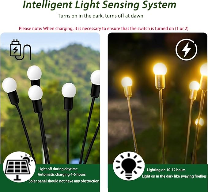 Solar Garden Lights,Solar Lights Outdoor Waterproof,Outdoor Decor 2 Pack 20 LED Lights,Outdoor Solar Lights for Yard Patio Garden Decor, Solar Lights for Outside Garden(Warm White) (2 pack-20 Leds)