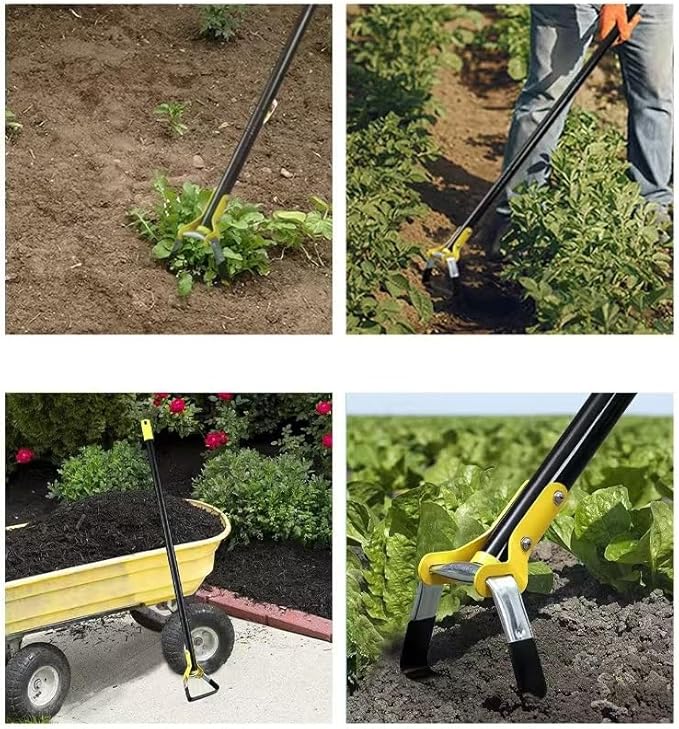 Hoe Garden Tool, Scuffle Garden Hoe with Long Handle, Adjustable Hula Hoe for Easy Weeding (60 Inch)