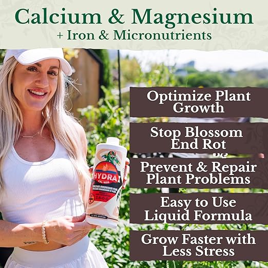 HydraCalMag Calcium Magnesium & Iron - Liquid Plant CalMag Fertilizer For Indoor and Outdoor Hydroponic Systems, Soil Gardens & Foliar Spray Nutrient for Prevention & Repair of Plant Deficiencies 32oz